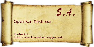 Sperka Andrea névjegykártya